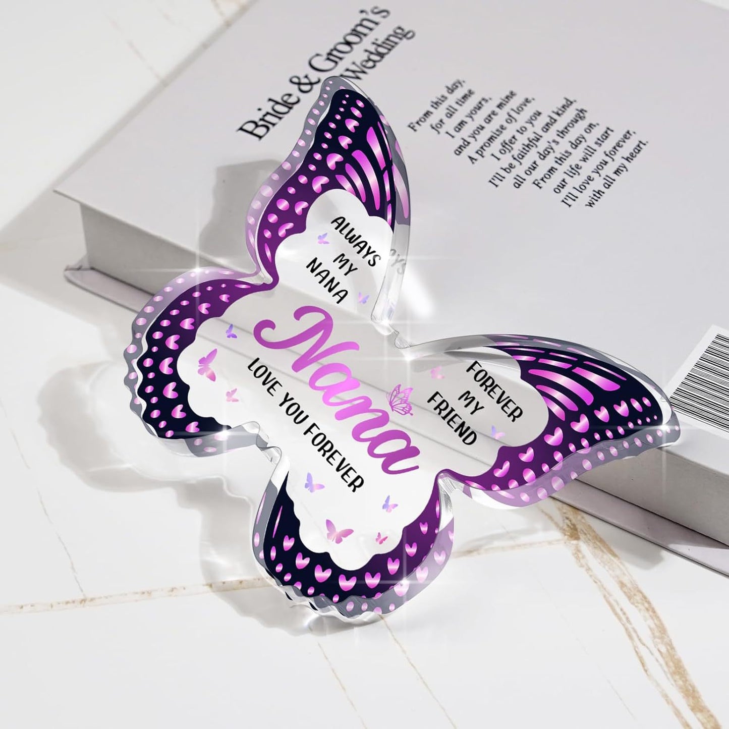 Purple Butterfly Transparent Acrylic Mother's Day Birthday Gift Home Decoration