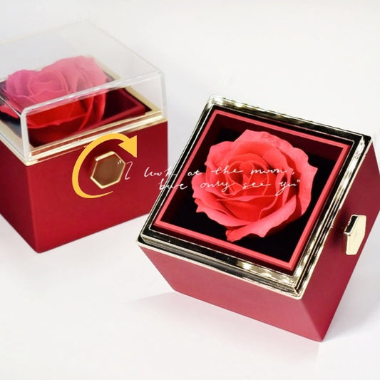 Rotating Flower Rose Gift Box Creative Jewelry Packaging Gift